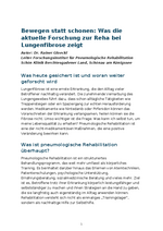 Bewegen statt schonen: Was die aktuelle Forschung zur Reha bei Lungenfibrose zeigt