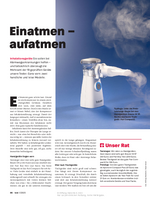 Einatmen - aufatmen. Inhalationsgeräte im Test.